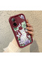Realme 12 Lite Compatible Case Camera Protective Cat Case Burgundy Lover Couple Silicone Phone Case - 3