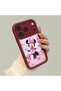 iPhone 17/18 Pro Compatible Case Camera Protector Minnie Pattern Claret Red Loving Couple Silicone Phone Case - 3