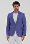 Galdino Men's Dark Cobalt Blue Self-Patterned Slim Fit Mono Collar Sports Blazer Jacket - 4