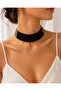 6 Rows Black Pearl Choker Necklace 36 cm Draped Design Near the Neck - 6