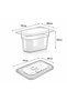 Gastroplast Transparent Polycarbonate Gastronorm Tub & Compatible Tub Lid Gn 1/9 176X108X100 mm 0.75 L - Unbreakable Food Storage Container