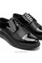 Men's Patent Leather Matte Leather Lace-Up Classic Shoes Suitable for Bridegrooms and Suit Bottoms - 3