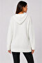 Women's Hooded Relaxed White Knitwear Sweatshirt - 2