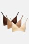 Women 3 Pieces Plain Padded Bra, Multicolor - 2