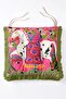 4-Piece Fringed Exotic Zebra Leopard Monkey Patterned Colorful Lace-Up Puffy Chair Cushion - 3