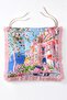 Colorful Mediterranean Town Patterned 4-Piece Fringed Puffy Chair Cushion Set - 5