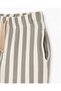 Striped 100% Soft Cotton Balloon Fit Pants – Comfortable Cut with Laces and Pockets - 5