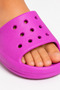 Girl's Lilac Purple Perforated Slippers Lightweight Summer Beach Pool Bathroom Slippers - 7