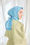 Twill Silk Scarf Geometric Blue - 4