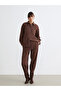 Esvab • Modern & Distinctive Women's Jogger Pants with Waist Drawstring and Suede Look