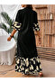 Women's Short Sleeve Collared Front Buttoned Asymmetrical Cut Detailed Long Aerobin Dress - 2