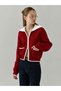 Women's Sailor Collar Double Zipper Contrast Knitwear Cardigan - 3