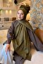 Cc Desen Aura Cotton Jacquard Shawl Army Green - 2