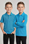 Boys' School Turquoise Long and Short Sleeve Polo Collar T-Shirt Gray Ribbed Waist Pants 3-Piece Set - 2