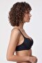 Women's Black Supported Push up Soft Bra - 2