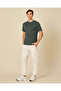 Men Olive Plain T-Shirt - 5