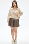 Women's Double-Breasted Crop Trench Coat - 3