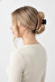 Stylish Brown Leather Look Black Hair Clip with "Beautiful" Written - Hair Accessory - 3