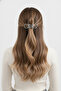 Modern Stylish Metallic Grey Bow Design Hairpin Clip for Women - 2
