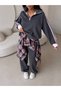 Straight Collar Wide-Leg Striped Track Suit
