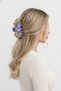 Purple Flower Figured Stone Detailed Hair Clip Women's Accessory - 3