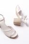 Zri̇n-13 Premium White Daily Thick Heeled Women's Sandals 7 cm - 5
