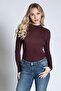 8546 Half Turtleneck Cashmere Micro Modal Ultra Light Long Sleeve Blouse - 2