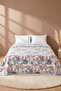 Ethnic Floral Pattern Double Printed Pique & Bedspread 200X230 cm - 2
