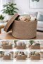 Covered Knitted Basket |   Decorative and Multi-Purpose Storage Box |   Stylish Organizer for Bathroom, Kitchen, and Baby Room - 3