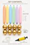 Gold Macaron Sausage Rainbow Balloon Set - 4