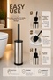 Metal Toilet Brush - Modern Bathroom Toilet Bowl Brush Set - Covered Design Titan Chrome 7000 - 5