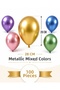 100 Pcs Metallic Mixed Color Latex Balloon 28 cm Party Birthday Wedding Decoration (11 Inch) - 3