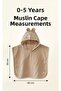 Double Layer Organic Fabric Cute Hooded Muslin Poncho with Ears - Beige - 5