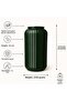 Riva Porcelain Look Decorative Cylinder Vase with Ribbed Design 22cm - 2