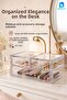 3 Drawer Transparent Cosmetic Organizer Makeup Jewelry Lipstick Nail Polish Cotton Organizer
