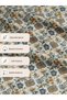 100% Cotton Satin Fabric 100X155 cm Cream Background Blue Mustard Flower Patterned Decorative Patchwork Fabric - 6
