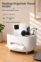 Modern Desktop Organizer Paper Towel Holder Organizer Control Box Kitchen Bathroom Office Box - 3
