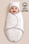 100% Cotton Swaddle for 0-3 Months Baby, Velcro Fastening, Soft Combed Cotton Fabric, Breathable Fabric Stl7103