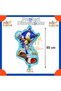 7 Year Old Hedgehog Sonic Balloon Set - 6 Piece Large Size Sonic Themed Foil Balloon Set - 6
