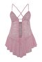 Pembe Pencere/Cut Out Detaylı Külotlu Dantelli Kapsız Örme Babydoll/Fantezi Gecelik TBBAW26DH00002 - 3