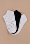 Black-White 3-Piece Cotton Polka Dot Knitted Booties Socks Thmss26Co00031 - 2