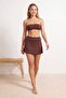 Brown Regular Waist Skirt Bikini Bottom Tbess26Ba00003 - 2