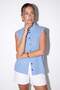 Blue Sleeveless Gingham Shirt Tdrss26Go00095