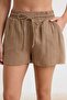 Plaj Giyim Camel Dokuma Yüksek Bel Mini Şort & Bermuda TBESS25SR00008 - 3