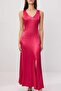 Cherry Slip Maxi Woven Satin Dress Twoss26El00691 - 3