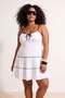 White Lined Thin Strap Piping Detailed Knitted Plus Size Dress Tbbss26Ah00224 - 2