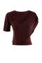 Koyu Kahverengi Fitted Pelerinli Bisiklet Yaka Düşük Kol Crop Sandy Örme Bluz TWOAW27BZ00093 - 6