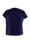 Navy Blue Regular Fit High Neck Accessory Detailed Crop Soft Touch Knitted Plus Size Blouse Tbbss26Af00285 - 6