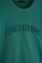 Dark Green Oversize/Relaxed Fit Embossed Printed T-Shirt Tmnss26Ts00084 - 6
