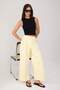 Açık Sarı Wardrobe Essentials –Gabardin Crop Wide Leg Pantolon TWOSS26PL00024 - 7
